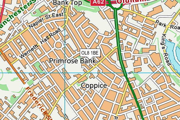 OL8 1BE map - OS VectorMap District (Ordnance Survey)