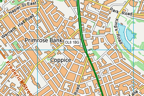 OL8 1BG map - OS VectorMap District (Ordnance Survey)