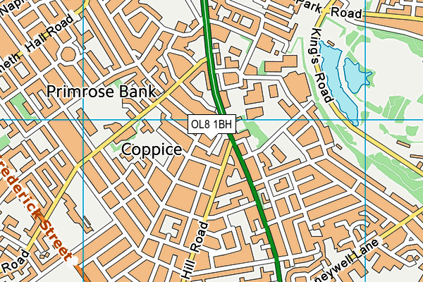 OL8 1BH map - OS VectorMap District (Ordnance Survey)