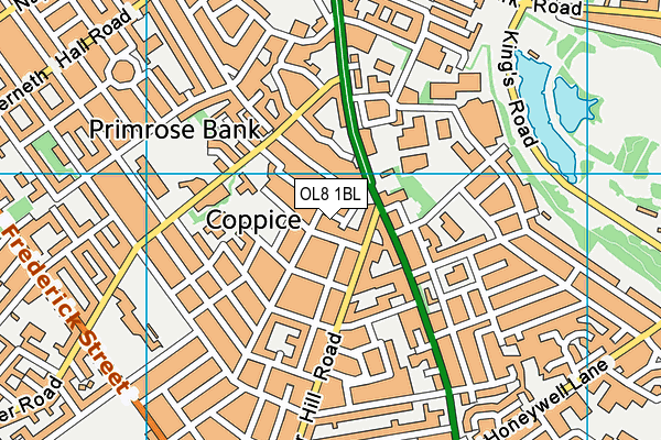 OL8 1BL map - OS VectorMap District (Ordnance Survey)