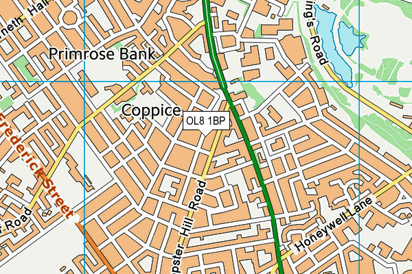 OL8 1BP map - OS VectorMap District (Ordnance Survey)