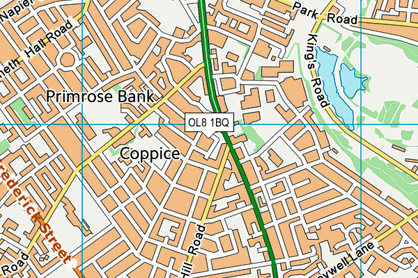 OL8 1BQ map - OS VectorMap District (Ordnance Survey)