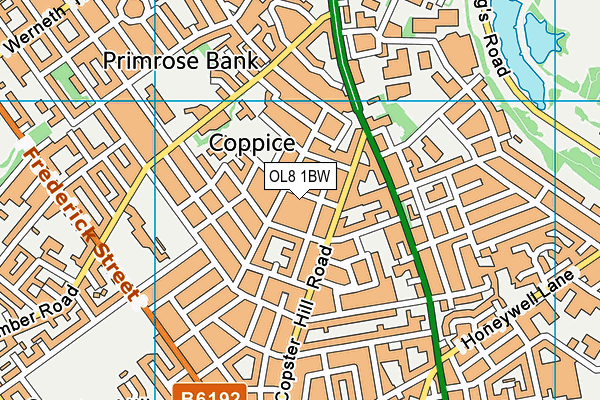 OL8 1BW map - OS VectorMap District (Ordnance Survey)