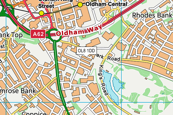 OL8 1DD map - OS VectorMap District (Ordnance Survey)