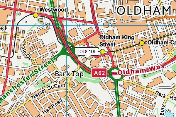 OL8 1DL map - OS VectorMap District (Ordnance Survey)