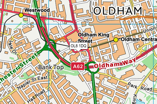 OL8 1DQ map - OS VectorMap District (Ordnance Survey)