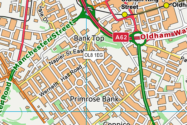 OL8 1EG map - OS VectorMap District (Ordnance Survey)