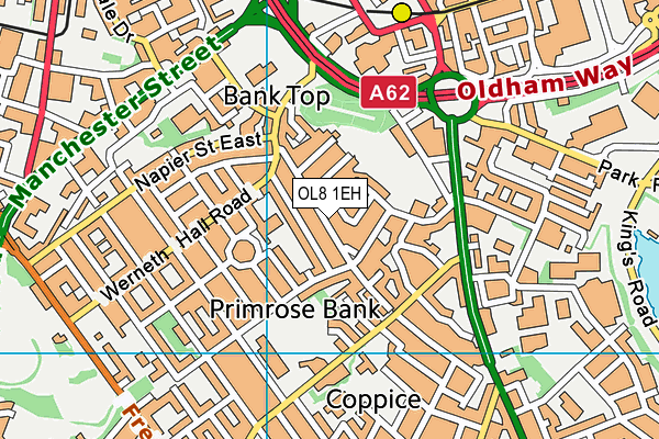 OL8 1EH map - OS VectorMap District (Ordnance Survey)
