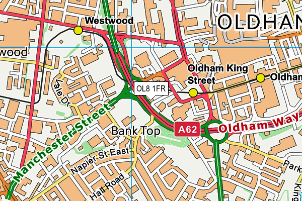 OL8 1FR map - OS VectorMap District (Ordnance Survey)