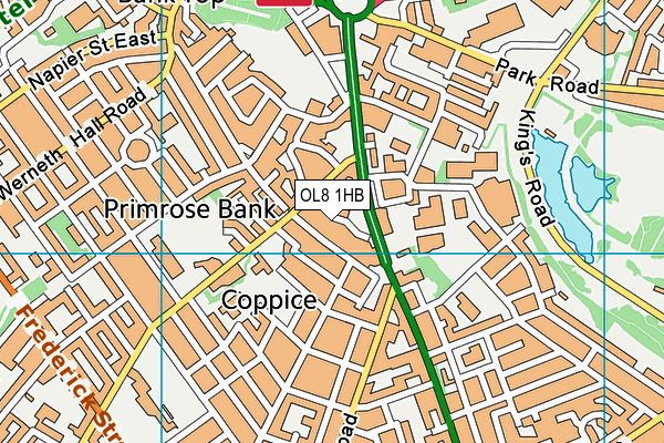 OL8 1HB map - OS VectorMap District (Ordnance Survey)