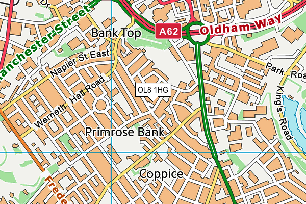 OL8 1HG map - OS VectorMap District (Ordnance Survey)