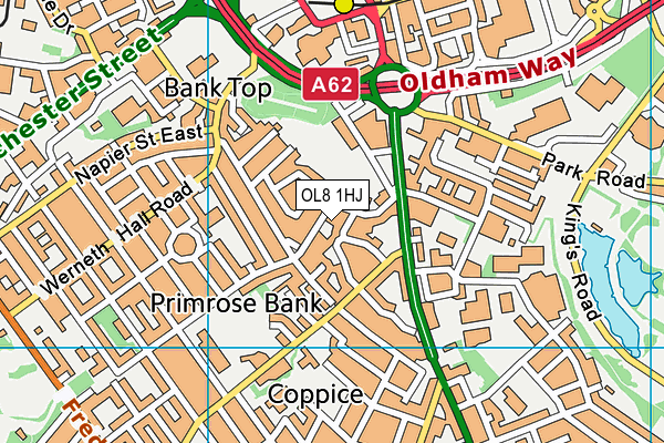 OL8 1HJ map - OS VectorMap District (Ordnance Survey)