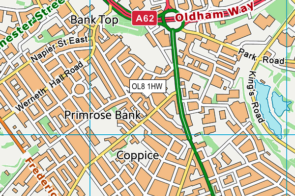 OL8 1HW map - OS VectorMap District (Ordnance Survey)