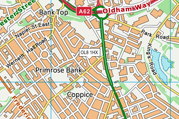 OL8 1HX map - OS VectorMap District (Ordnance Survey)