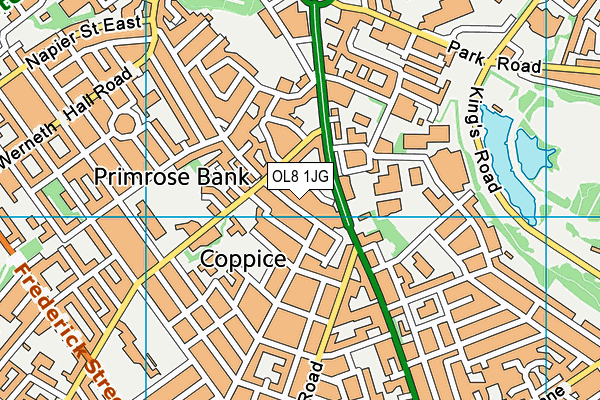 OL8 1JG map - OS VectorMap District (Ordnance Survey)