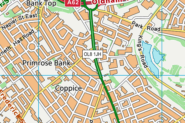 OL8 1JH map - OS VectorMap District (Ordnance Survey)