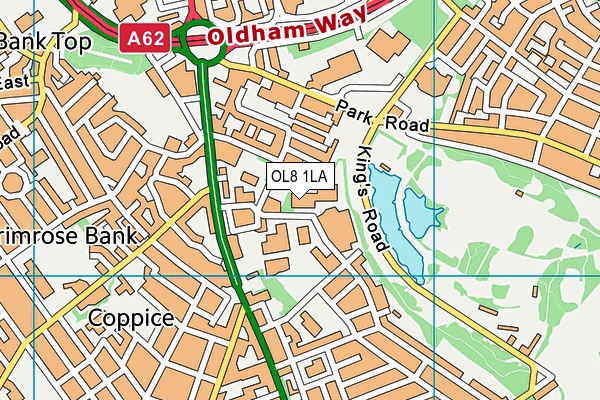 OL8 1LA map - OS VectorMap District (Ordnance Survey)