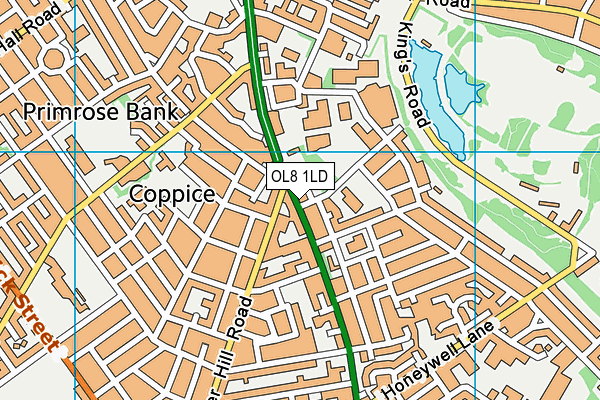 OL8 1LD map - OS VectorMap District (Ordnance Survey)