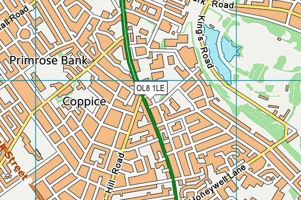 OL8 1LE map - OS VectorMap District (Ordnance Survey)