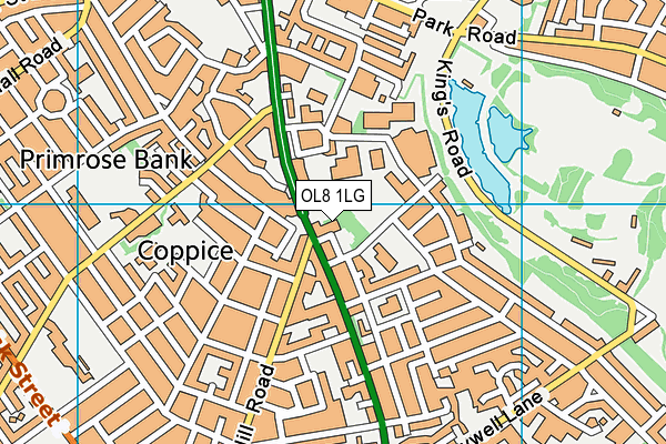 OL8 1LG map - OS VectorMap District (Ordnance Survey)