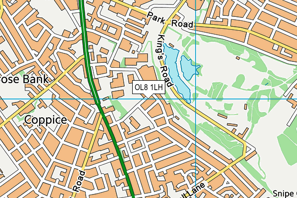OL8 1LH map - OS VectorMap District (Ordnance Survey)