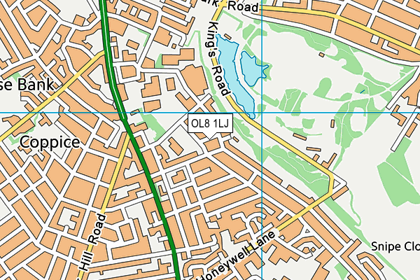 OL8 1LJ map - OS VectorMap District (Ordnance Survey)