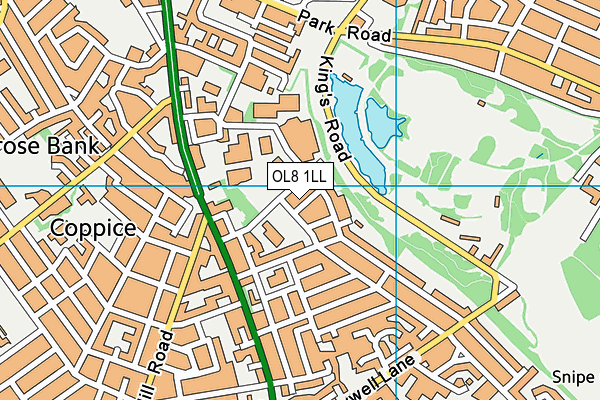 OL8 1LL map - OS VectorMap District (Ordnance Survey)