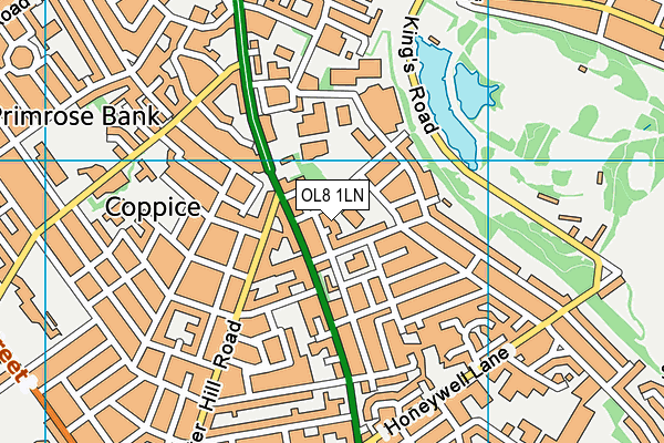 OL8 1LN map - OS VectorMap District (Ordnance Survey)