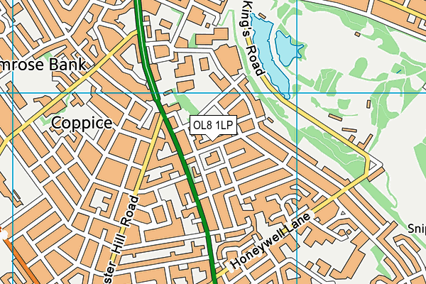 OL8 1LP map - OS VectorMap District (Ordnance Survey)