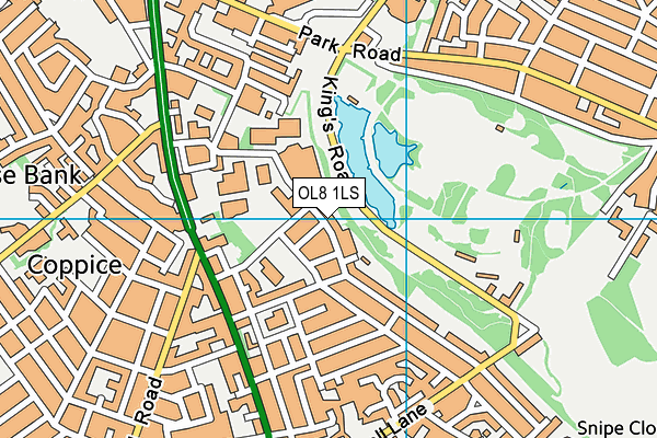 OL8 1LS map - OS VectorMap District (Ordnance Survey)