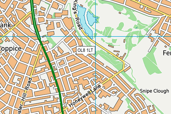 OL8 1LT map - OS VectorMap District (Ordnance Survey)
