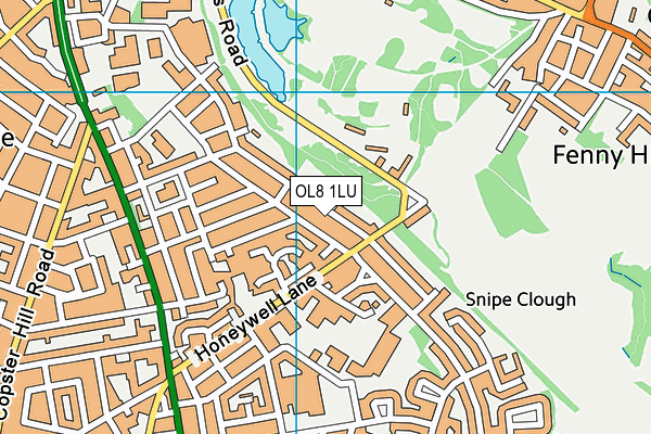 OL8 1LU map - OS VectorMap District (Ordnance Survey)
