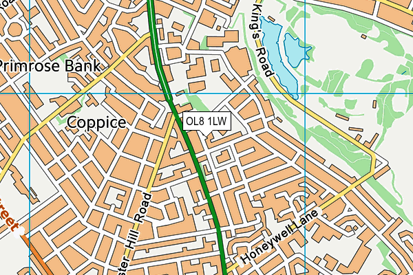 OL8 1LW map - OS VectorMap District (Ordnance Survey)