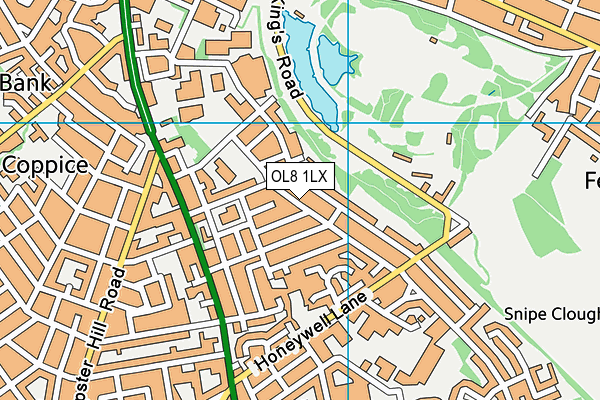 OL8 1LX map - OS VectorMap District (Ordnance Survey)