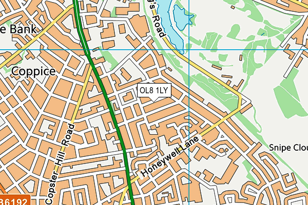 OL8 1LY map - OS VectorMap District (Ordnance Survey)