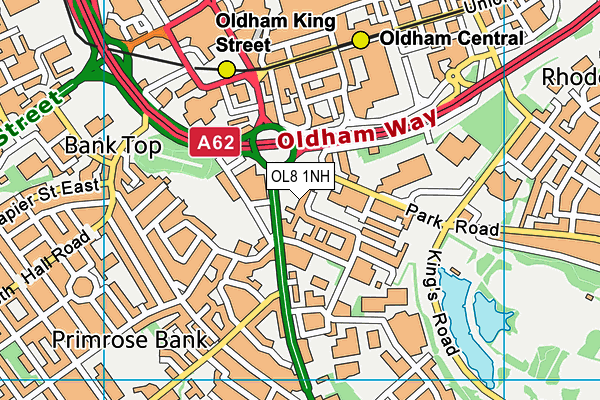 OL8 1NH map - OS VectorMap District (Ordnance Survey)