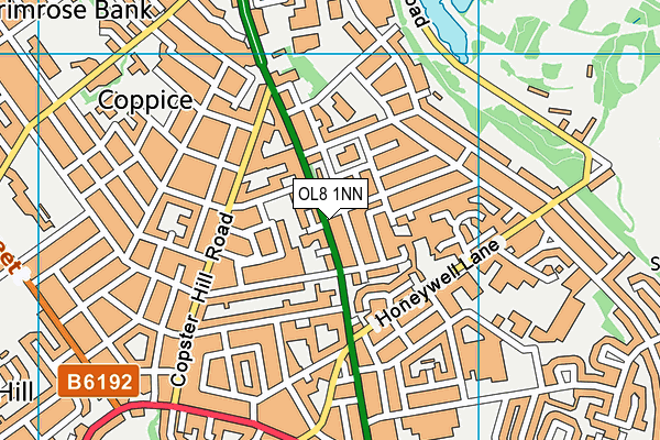 OL8 1NN map - OS VectorMap District (Ordnance Survey)