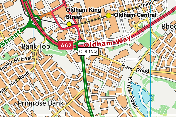 OL8 1NQ map - OS VectorMap District (Ordnance Survey)