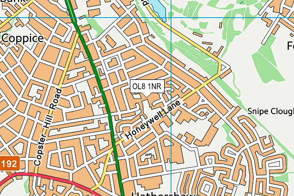 OL8 1NR map - OS VectorMap District (Ordnance Survey)