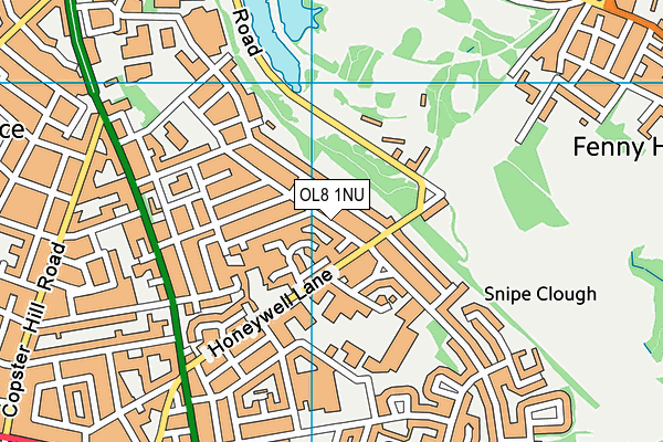 OL8 1NU map - OS VectorMap District (Ordnance Survey)