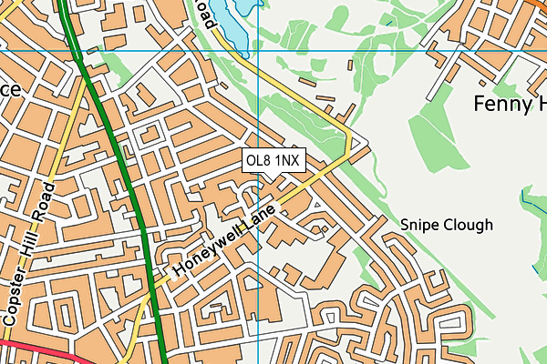 OL8 1NX map - OS VectorMap District (Ordnance Survey)