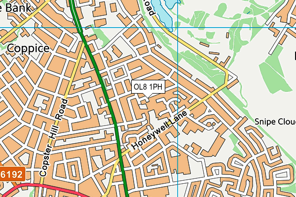 OL8 1PH map - OS VectorMap District (Ordnance Survey)