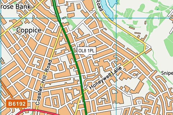OL8 1PL map - OS VectorMap District (Ordnance Survey)