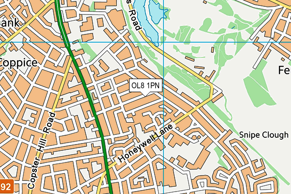 OL8 1PN map - OS VectorMap District (Ordnance Survey)