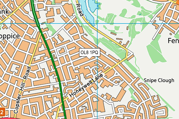 OL8 1PQ map - OS VectorMap District (Ordnance Survey)