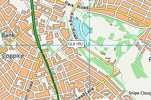 OL8 1PU map - OS VectorMap District (Ordnance Survey)