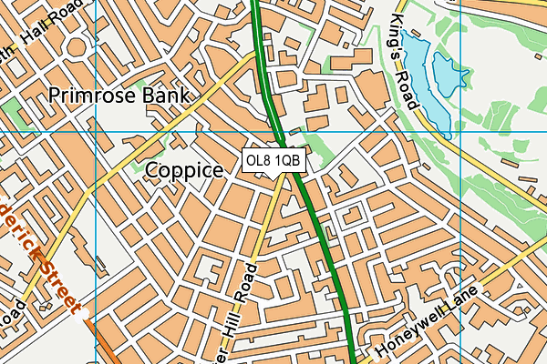 OL8 1QB map - OS VectorMap District (Ordnance Survey)