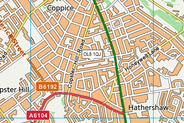 OL8 1QJ map - OS VectorMap District (Ordnance Survey)