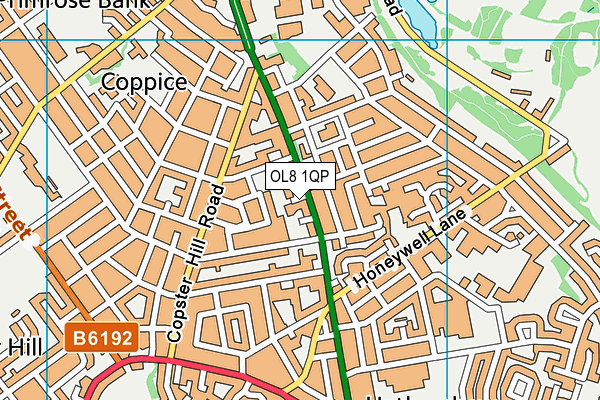 OL8 1QP map - OS VectorMap District (Ordnance Survey)