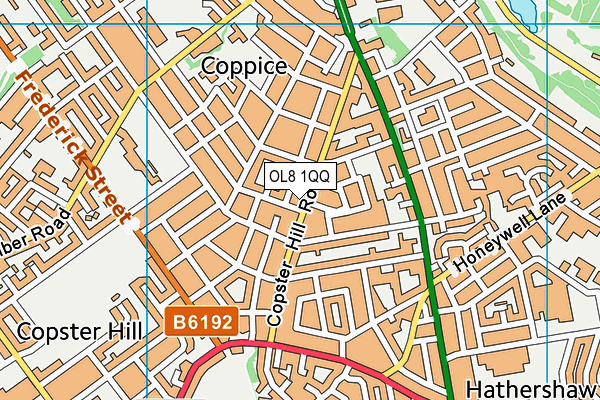 OL8 1QQ map - OS VectorMap District (Ordnance Survey)